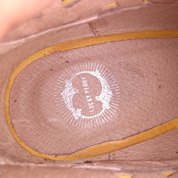 Anthro Lucky Penny 38 Suede Cut Out Yellow Heels. - Picture 16 of 16